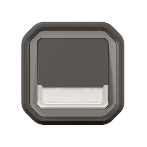   Legrand Plexo 55 süllyesztett váltóérintkezős nyomó jelzőfénnyel, címketartóval 10A, összeszerelt, antracit - 069854L