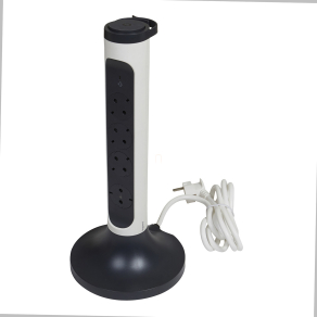   Legrand Elosztótorony, 4x2P+F, túlfeszültség-védelemmel, 2 m vezetékkel, fehér/fekete - 694505