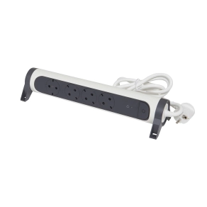   Legrand Premium elosztósor 4x2P+F, túlfeszültség-védelemmel, 1, 5 m vezetékkel, fehér/fekete - 694507