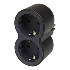   Legrand kettős 2P+F elosztó biztonsági zsaluval, 16 A, fekete - 694517