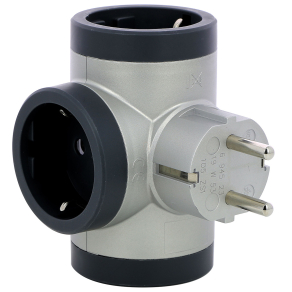   Legrand 3-as elágazású 2P+F elosztódugó, 16A, alumínium - 694523