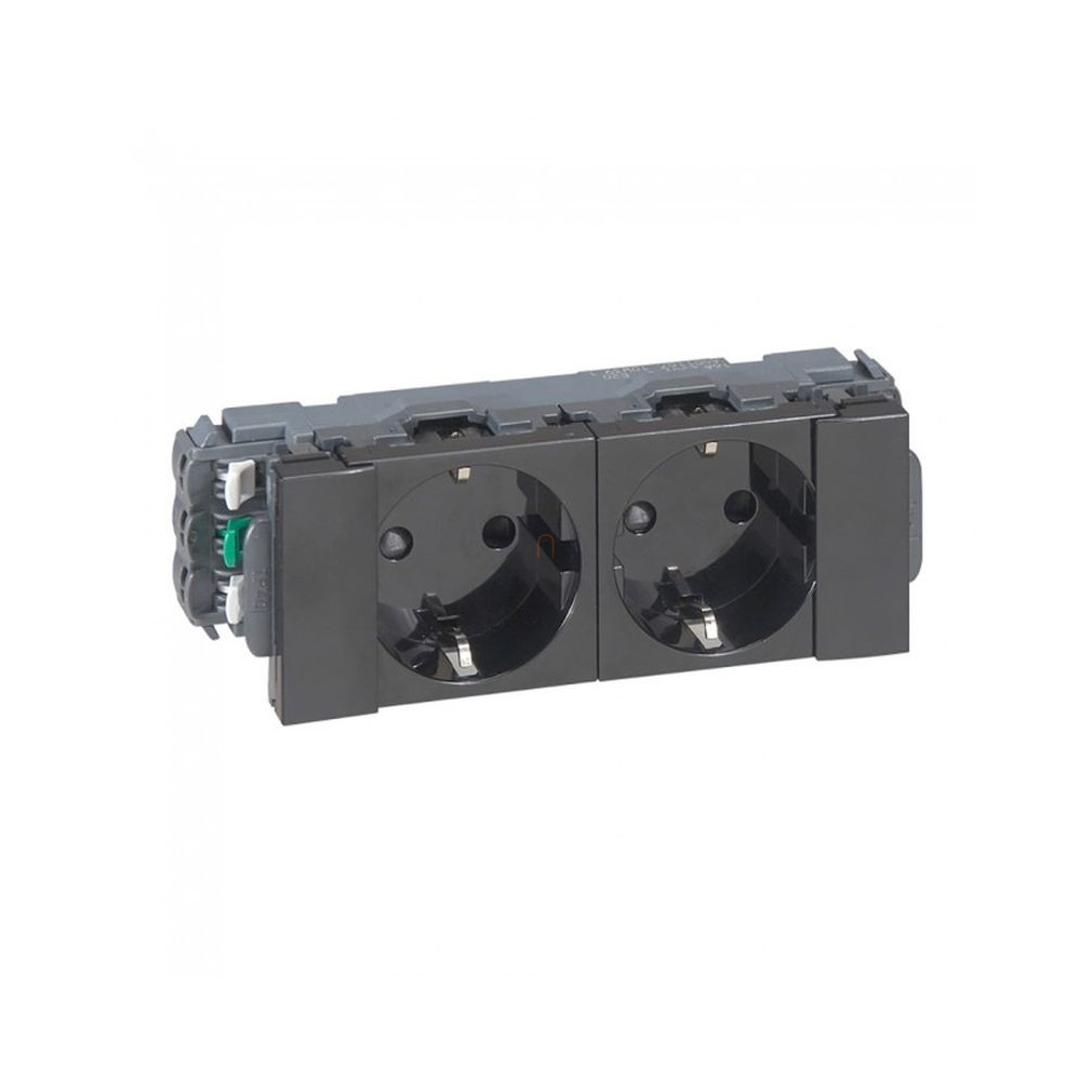 Legrand 077232L DLP-S bepatt.Program Mosaic 2x2P+F aljzat, sinezett, Soluclippel, fekete
