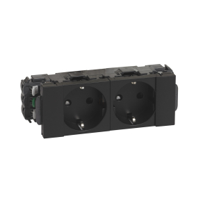   Legrand Program Mosaic DLP-S bepattintható 2x2P+F aljzat, sinezett, Soluclippel, matt fekete - 077232L