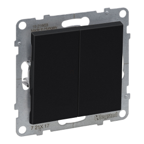 Legrand Suno kettős egypólusú nyomó, fekete - 721417