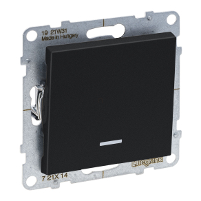   Legrand Suno egypólusú kapcsoló ellenőrzőfénnyel, 16AX, fekete - 721414