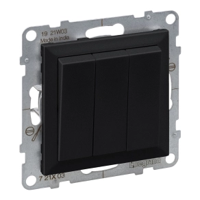   Legrand Suno 3-as egypólusú kapcsoló 10AX, fekete - 721403