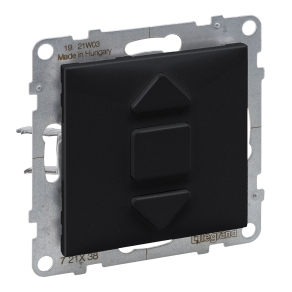   Legrand Suno redőnynyomó (3 állású) 6A, elektronikus vezérlésű motorokhoz, fekete - 721438