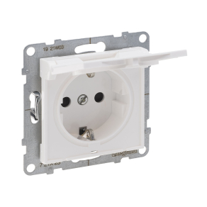   Legrand Suno 2P+F csatlakozóaljzat (rugós), biztonsági zsaluval, csapófedéllel IP21, fehér - 721127