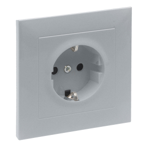   Legrand Suno 2P+F csatlakozóaljzat kerettel (rugós), biztonsági zsaluval, komplett, alumínium - 721328
