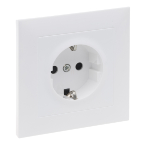   Legrand Suno 2P+F csatlakozóaljzat kerettel (rugós), biztonsági zsaluval, komplett, fehér - 721128