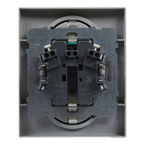   Legrand Suno 2x2P+F csatlakozóaljzat kerettel (rugós), biztonsági zsaluval, komplett, alumínium - 721326