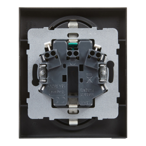   Legrand Suno 2x2P+F csatlakozóaljzat kerettel (rugós), biztonsági zsaluval, komplett, fekete - 721426