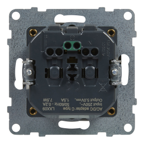   Legrand Suno 2P+F + USB-C csatlakozóaljzat (rugós), biztonsági zsaluval, alumínium - 721329