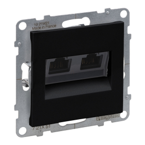 Legrand Suno 2xRJ45 Cat.5E UTP aljzat fekete - 721451