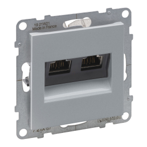 Legrand Suno 2xRJ45 Cat.6 STP aljzat alumínium - 721357
