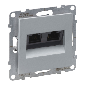Legrand Suno 2xRJ45 Cat.6A UTP aljzat alumínium - 721355