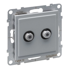   Legrand Suno kettős TV aljzat, "F" típus, végzáró, alumínium - 721373