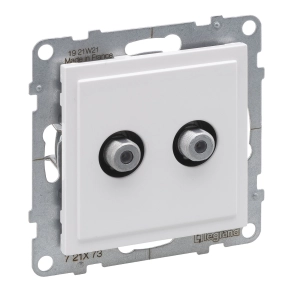   Legrand Suno kettős TV aljzat, "F" típus, végzáró, fehér - 721173