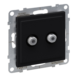   Legrand Suno kettős TV aljzat, "F" típus, végzáró, fekete - 721473