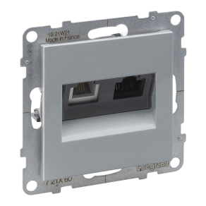  Legrand Suno RJ 11 + RJ45 Cat.6 UTP aljzat alumínium - 721360