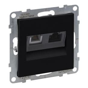 Legrand Suno RJ 11 + RJ45 Cat.6 UTP aljzat fekete - 721460