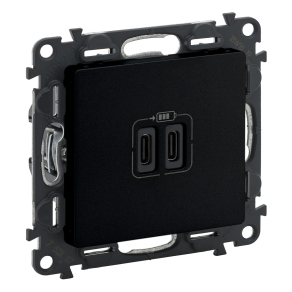   Legrand Valena Life kettős USB-C + USB-C csatlakozóaljzat 3A–15W, fekete - 756307