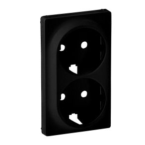   Legrand Valena Life 2x2P+F csatlakozóaljzat burkolat, fekete - 756952