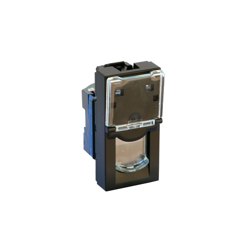 Legrand 079461L P.Mosaic RJ45 aljzat Cat 6 UTP, 1 modulos, fekete