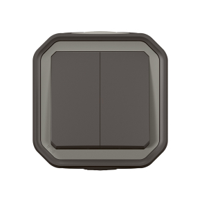   Legrand Plexo 55 falon kívüli kettős váltókapcsoló 10A, összeszerelt, antracit - 069775L