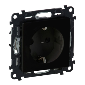   Legrand Valena Life 2P+F csatlakozóaljzat, rugós fekete - 756321