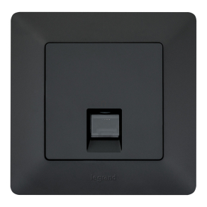   Legrand Valena Life 1xRJ45 Cat. 6 UTP csatlakozóaljzat mechanizmus burkolattal, fekete - 756342