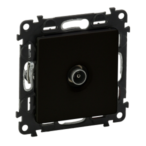   Legrand Valena Life TV aljzat mechanizmus burkolattal, csillagpontos, 1, 5 dB, fekete - 756351