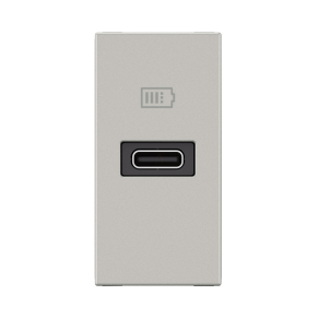   Legrand Program Mosaic 1 x USB-C töltőaljzat-3 A-20 W, 1 modul, alumínium - 077691L