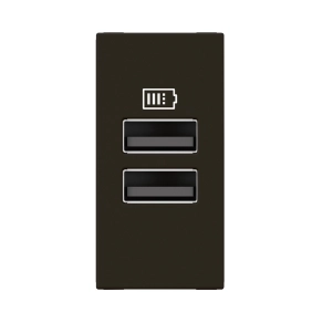   Legrand Program Mosaic kettős USB-A töltőaljzat-3 A-15 W, 1 modul, fekete - 077662L