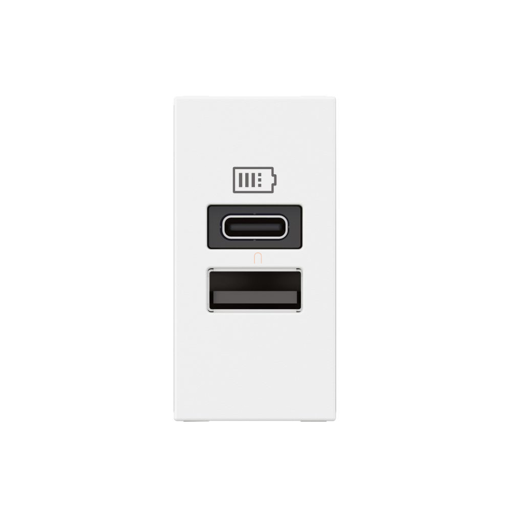 Legrand 077670L Program Mosaic kettős USB-A és USB-C töltőaljzat - 3 A - 15 W, 1 modul, fehér