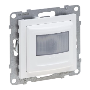   Legrand Suno mozgásérzékelős (PIR) kapcsoló, 2-150 W (LED max. 100 W) beépített nyomóval, 2 vezetékes, fehér - 721176A