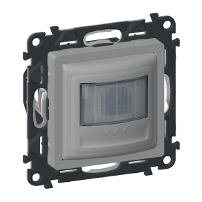   Legrand Valena Life mozgásérzékelős (PIR) kapcsoló, 2-150 W (LED max. 100 W), 2 vezetékes, beépített nyomóval, alumínium - 752372A