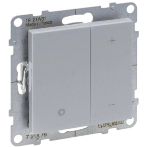   Legrand Suno nyomógombos fényerőszabályzó 125W, 2 vezetékes, alumínium - 721378A