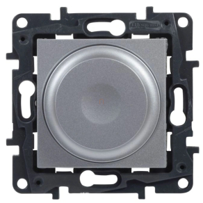   Legrand Niloé Step nyomógombos fényerőszabályzó 125W, 2 vezetékes, alumínium - 863353A