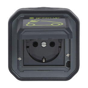   Legrand Plexo 55 falon kívüli 2P+F csatlakozóaljzat elektromos autók töltéséhez 16A, összeszerelt, antracit - 069708L