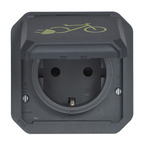   Legrand Plexo 55 2P+F csatlakozóaljzat elektromos kerékpárok töltéséhez 16A, antracit - 069886L