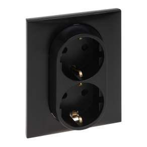  Legrand Niloé Step 2x2P+F csatlakozóaljzat (rugós), biztonsági zsaluval, fekete - 863522
