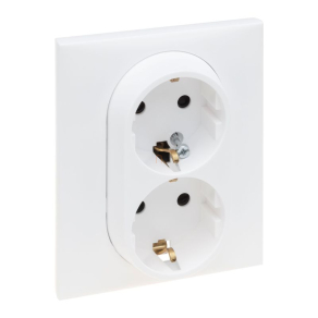   Legrand Niloé Step fehér 2x2P+F csatlakozóaljzat (rugós) biztonsági zsaluval - 863122