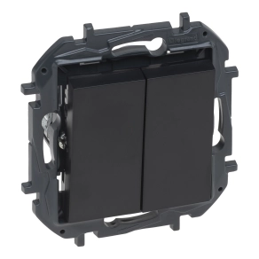 Legrand Niloé Step kettős nyomó, 6A, fekete - 863512B