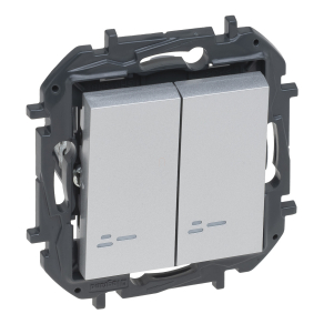   Legrand Niloé Step csillárkapcsoló jelzőfénnyel, 10AX, alumínium - 863315B