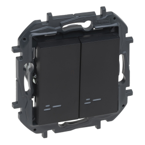   Legrand Niloé Step csillárkapcsoló jelzőfénnyel, 10AX, fekete - 863515B