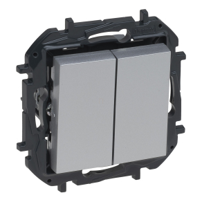   Legrand Niloé Step kettős váltókapcsoló, 10AX, alumínium - 863308B