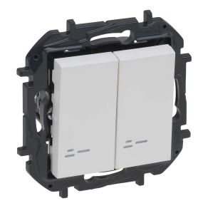   Legrand Niloé Step kettős váltókapcsoló jelzőfénnyel, fehér - 863118B