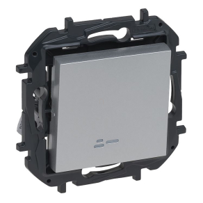   Legrand Niloé Step egypólusú kapcsoló jelzőfénnyel (rugós), 10AX, alumínium - 863311B