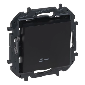   Legrand Niloé Step egypólusú kapcsoló jelzőfénnyel (rugós), 10AX, fekete - 863511B